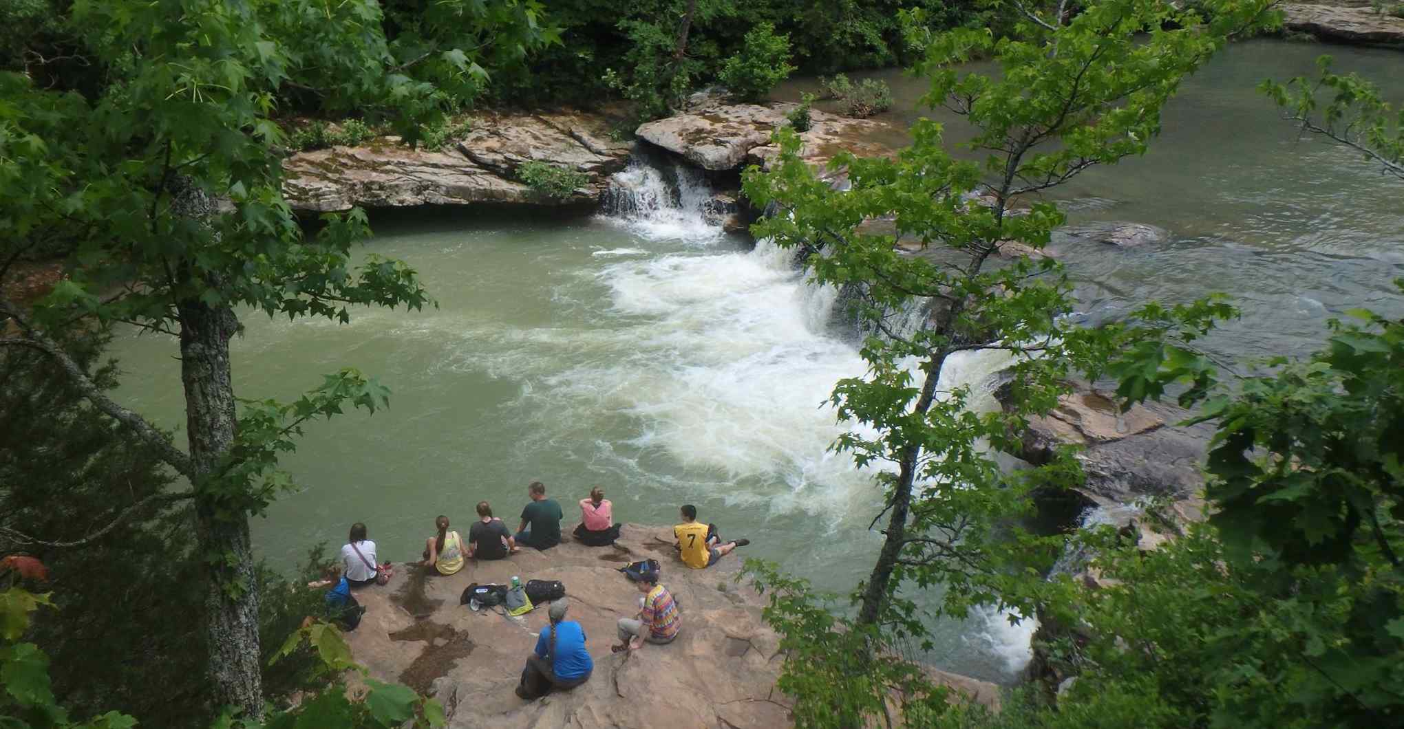 University of Arkansas REU Research Experience for Undergraduates field trip to King's River Falls